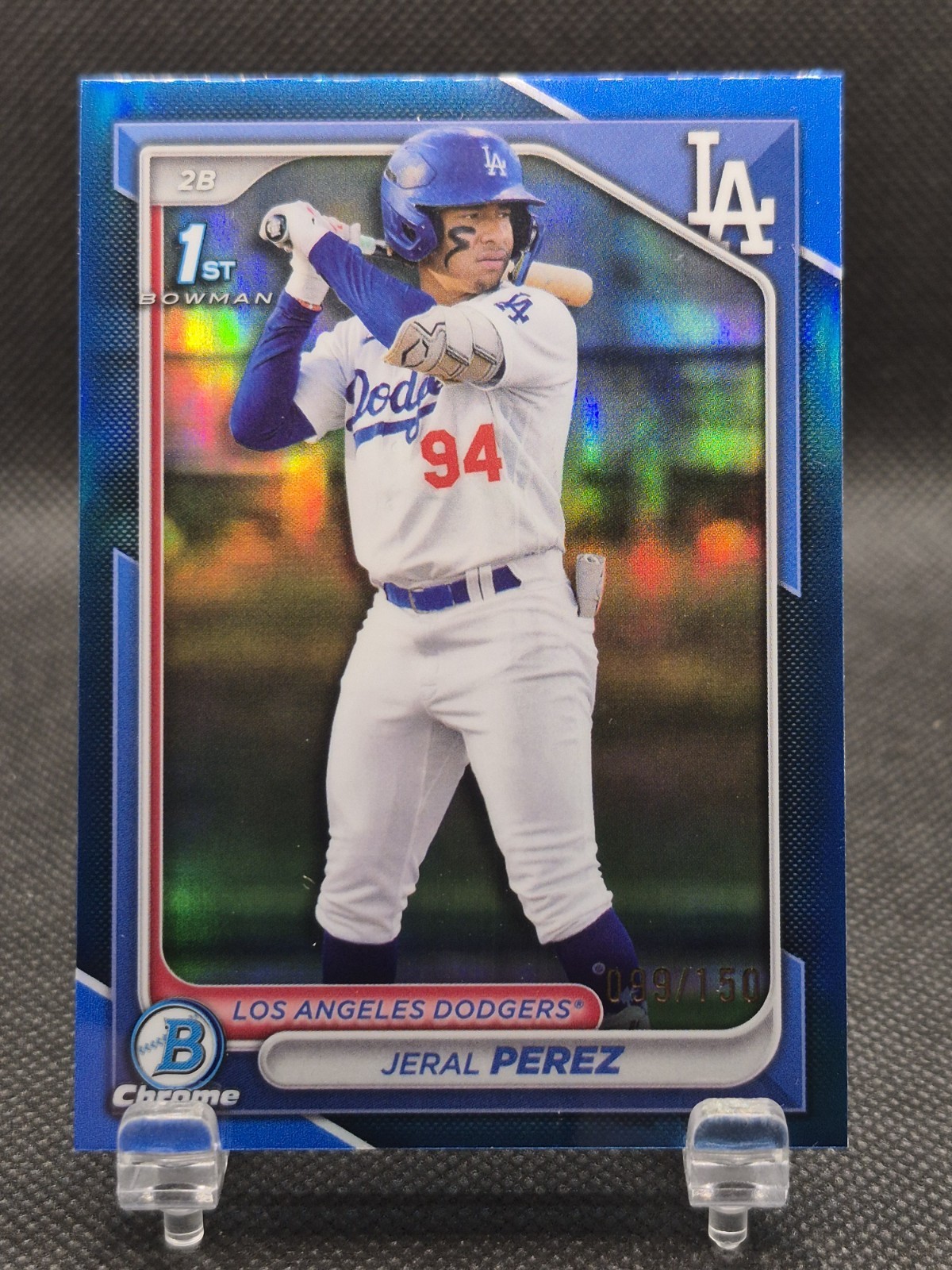 2024 Bowman Chrome Prospects True  Blue Refractor /150 Jeral Perez #BCP-158