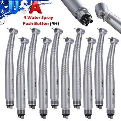 1-10 LED Generator Dental High Speed Handpiece 4 Holes Anti-retraction 4 Spray