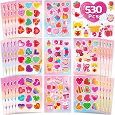 530 PCS Valentines Day Stickers for Kids, Valentines Heart Stickers for Kids ...