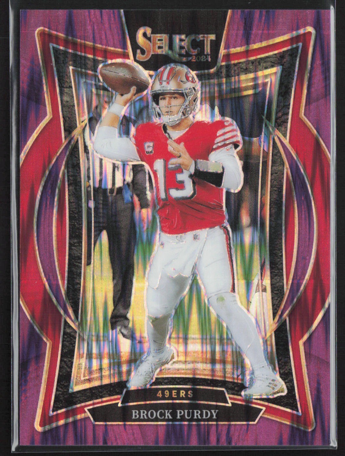 2024 Panini Select #37 Brock Purdy Purple Prizm Shock #/360