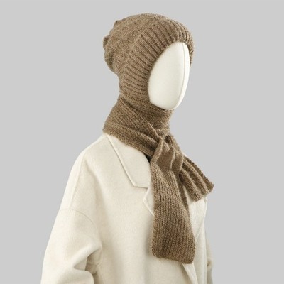 Unisex warme Winter Strickmütze und Schal Eichhörnchen Fleece für kaltes Wett