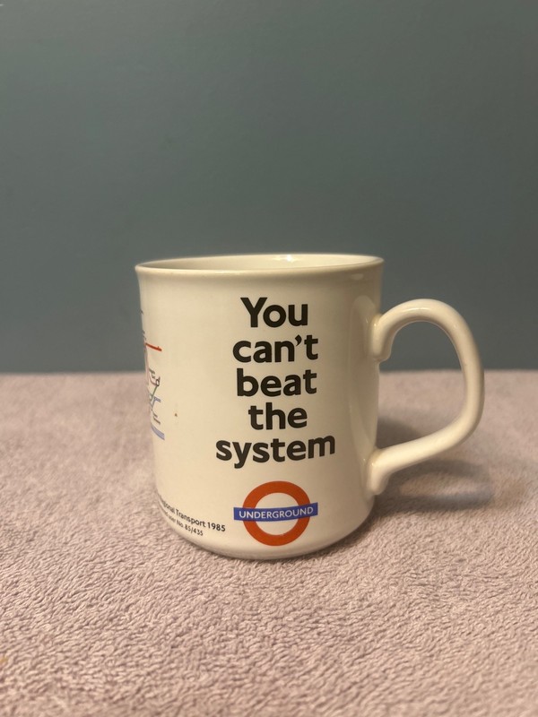 Vintage 1995 London England Underground Tube Metro Map Mug