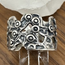 VTG Handmade Sterling Silver 925 Wide Band Ring 4.70g Sz 7.25 AT126-92 N