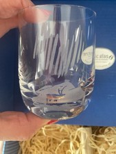 Set of Two Etched Elk Wine Glasses NIB Arctic Glas Artist Uta Fransson Sweden