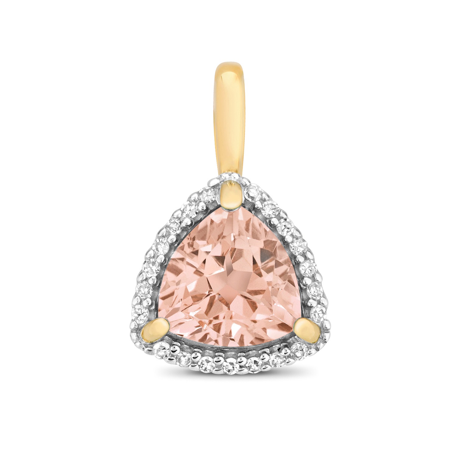 Pendentif en Or et Morganite 15mm Rose pour Sublime Éclat du Quotidien