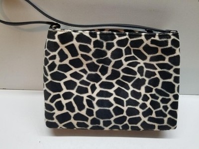 Unique Vintage Giraffe faux fur print structured fashion bookbag purse. Kate Spade Faux Fur Giraffe Print Shoulder Bag Black main image 4