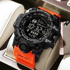 SANDA Men Outdoor Sports Watch Waterproof LED Analog Digital Show Multifunction