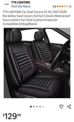  Car Seat Covers Fit for Kia Seltos 2021-2026  Fit for Seltos 5 Seats-Black