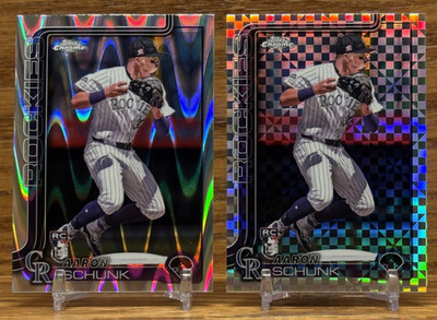 AARON SCHUNK X-Fractor + RayWave Refractor Rookie LOT | 2025 Topps Chrome #238