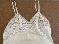 Vanity Fair Silky Soft Nylon Full Slip w/Lace Ivory Made in USA Size S-M