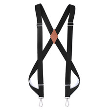 Side Clip Trucker Suspenders for Men Work 2.5Cm Wide X-Back with 2 Snap Hooks Ad