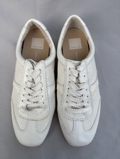 Dolce Vita Women s White Leather Lace-Up Sneakers Size 9 Retro Casual