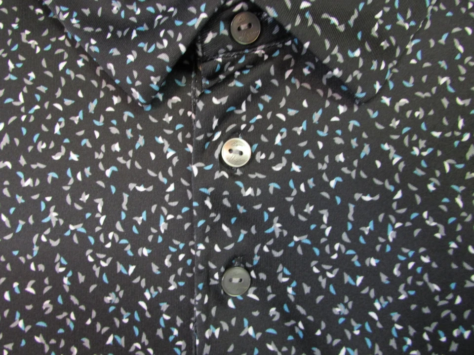 Camisa Polo Ben Hogan Performance Para Hombre 3XL Negra Azul Micro Estampado Golf Elastizada Foto 3 de 4