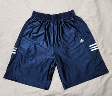 Vintage Adidas Dazzle Basketball Shorts Mens Medium Navy Blue White Shiny Silky