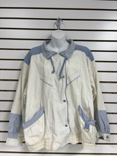 VTG New York Girl Jacket White With Blue Detailing SZ XXLarge Chic Preppy BH