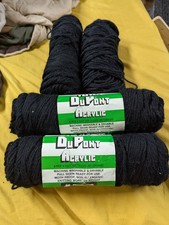 dupont acrylic yarn 4 skeins all black and new