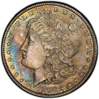 PCGS MS64 1897 Morgan Dollar Green Blue Rainbow Toned Toning Philadelphia