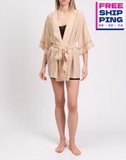 RRP?300 KIKI DE MONTPARNASSE Silk Kimono Pyjama Robe Size S Waist Tie V-Neck