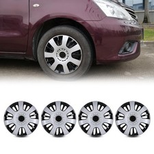 Wheel Hubcaps Covers Silver Lacquer & Black Lacquer