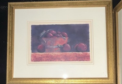 Vintage  Goodwin Fine Arts Framed Art Print Plums Still Life Fruit Landscape