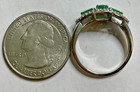 Sterling 925 Silver Diamond Emerald Size 8.25 Ring 3.1 Grams — photo 7