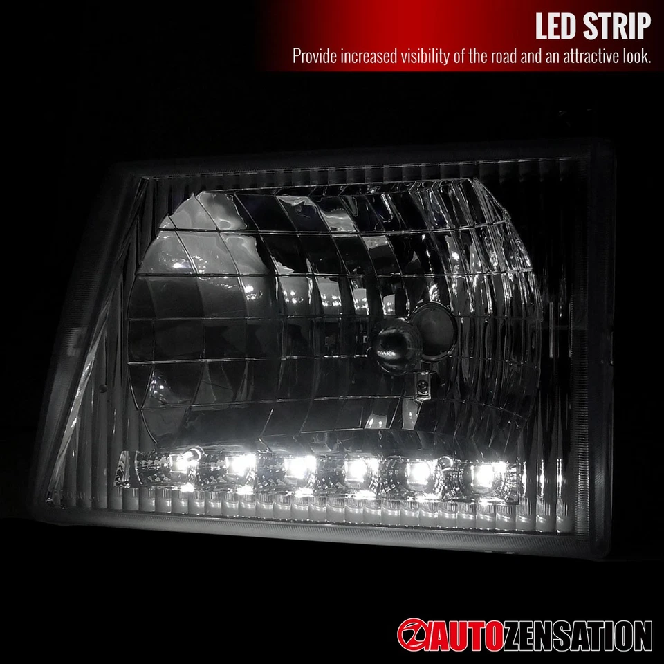 Fits 1992-2007 Ford Econoline Van Clear LED Headlights+Corner Parking Lamp+Amber Foto 4 de 4