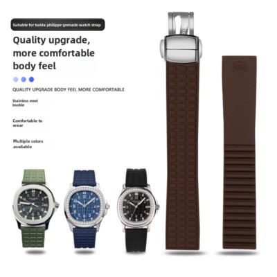 Premium Rubber Watch Band Straps Womens Silicone Waterproof for Patek Philippe