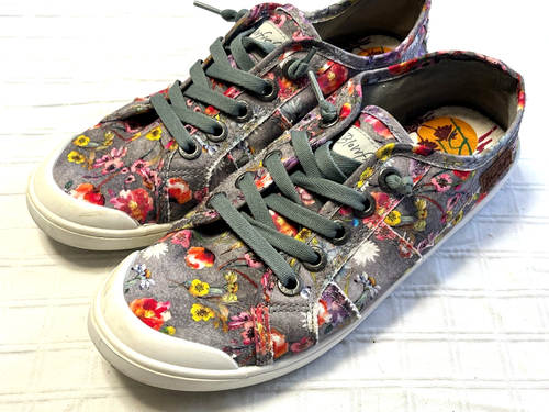 Tenis de lona Blowfish gris humo flores caídas, talla 8,5 m, súper lindo - ¡BONITO! - Imagen 3 de 15