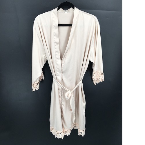 unbraned satin lace trimmed boho dressing gown robe champagne xxl xxxl