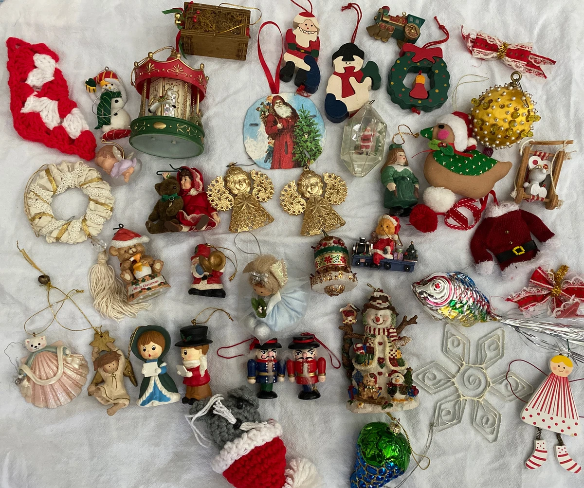 Set of 4 Vintage Tiny Christmas Ornaments Toy Soldier 