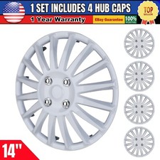 14 Set Of 4 White Wheel Covers Fit R14 Full Rim Hub Caps Tire Steel Wheels 14 Set Of 4 White Wheel Covers Fit R14 Full Rim Hub Caps Tire Steel Wheels