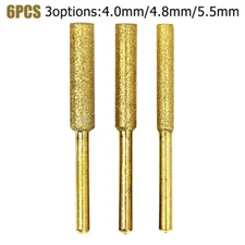 Chainsaw Sharpener Burr 4/4.8/5.5mm Diamond Grinder Chain Saw Drill Titanium  #