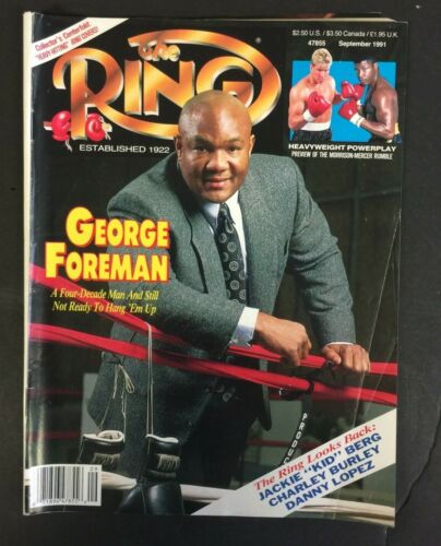 1991 SEPT *THE RING* BOXING MAGAZINE FOREMAN MORRISON MERCER FREE S&H 9221