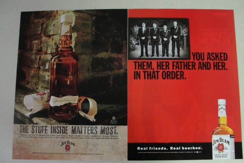 Jim Beam ~ Posten von 4 verschiedenen ganzseitigen Anzeigen Magazinausschnitten Bourbon Whisky - Bild 2 von 2
