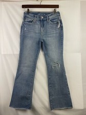 Old Navy Girl's Plus Size 12 High Rise Flare Denim Jeans Medium Wash Fringe Hem