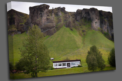 Atemberaubende Berglandschaft Haus schönes Leinwandbild Wandbild