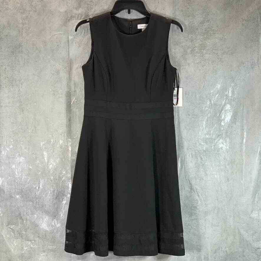 calvin klein illusion trim fit & flare dress FITTED BLACK & GOLD GLITTER GOWN CDCM358 main image 0