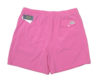 Polo Ralph Lauren Big & Tall Men's Pink Solid Print Swim Trunks | eBay
