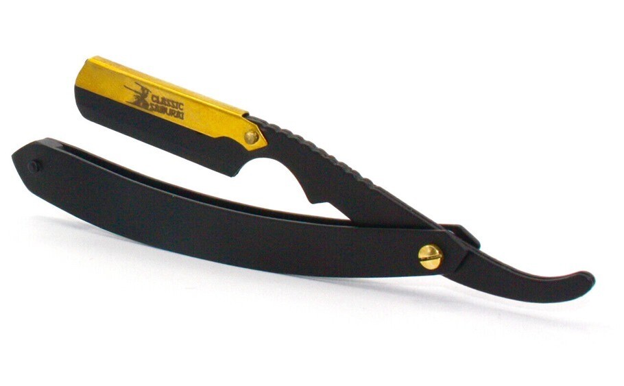 4x Men's Shaving Cut Throat Golden Head Straight Razor Barbe