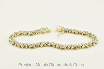 Ross Simons Gold über Sterlingsilber Diamant Akzent Armband 7,25'' x 6,2 mm