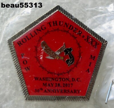  2017 WASHINGTON DC ROLLING THUNDER 30th POW MIA HARLEY RALLY VEST PIN
