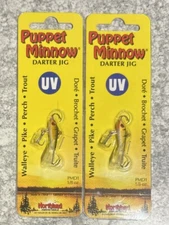 2 Packs Northland Puppet Minnow Darter Jig 1/8 Green Perch Ice Fishing