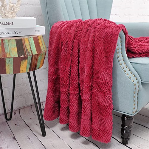 Herringbone Brushed Throw Blanket Fluffy Plush Comfy Cozy Couch Bed Covers Décor - Picture 5 of 58