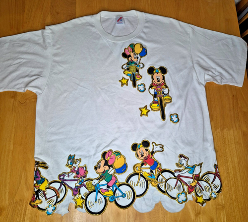 Vintage Disney Mickey & Friends T-Shirt RARE Made in USA - Jerzees XXL- Altered