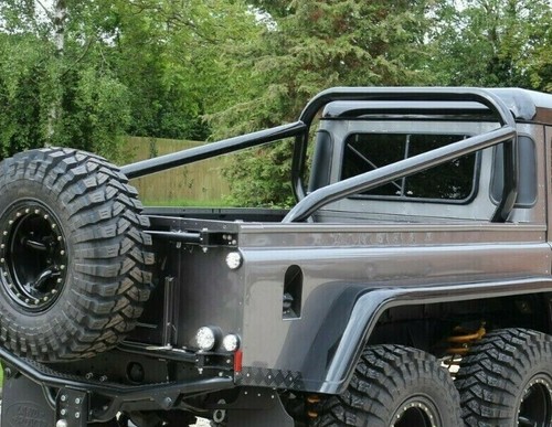 Long 3" Roll Hoop Bar Cage 110 130 Rear Bison Fits Land Rover Defender Pickup - Picture 2 of 3
