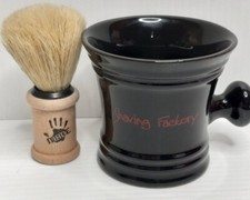 Shaving Factory Black Shaving Mug and Brush