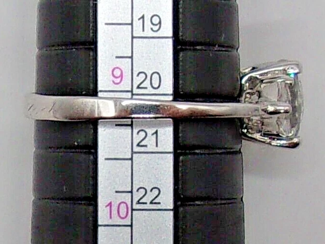 Anillo de compromiso o boda de diamantes con banda de acero inoxidable piedra circonita cúbica de 2 quilates Foto 2 de 4