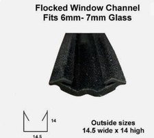 Flocked Window  channel rubber sold  by the metre