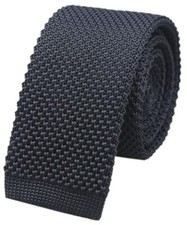 Men's Casual 2" Knit Tie Vintage Necktie Smart Sock Ties One Size Dark Grey