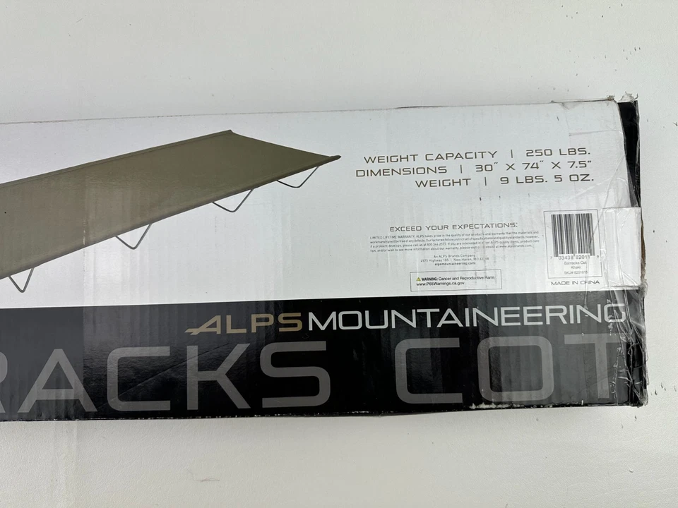 ALPS Cuna Cuartel Montañismo 30X74X7.5 9lbs Capacidad 250lbs NUEVO Foto 4 de 4